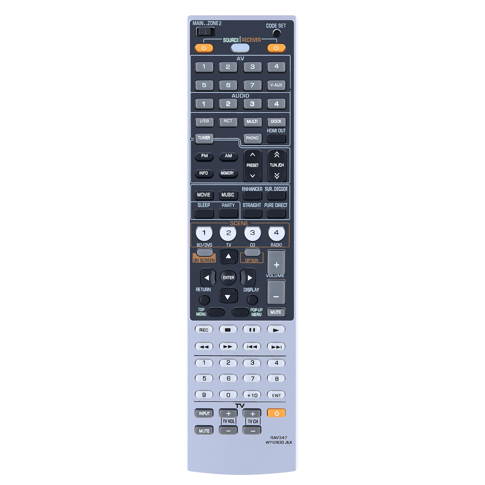 ＊Yamaha RAV347 WT92830 JEX リモコン Amazon | CLVIZCXOM RAV347 交換用リモコン for Yamaha ヤマハ テレビ